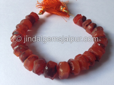 Carnelian Hammered Roundelle Shape Beads